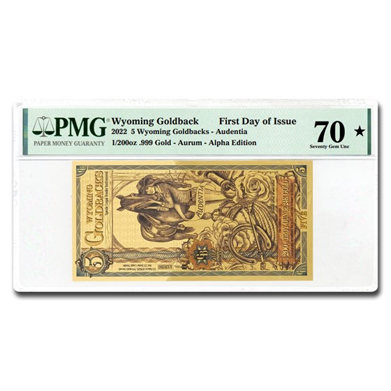 Buy 2022 Wyoming Goldback Note Set PMG70 APMEX